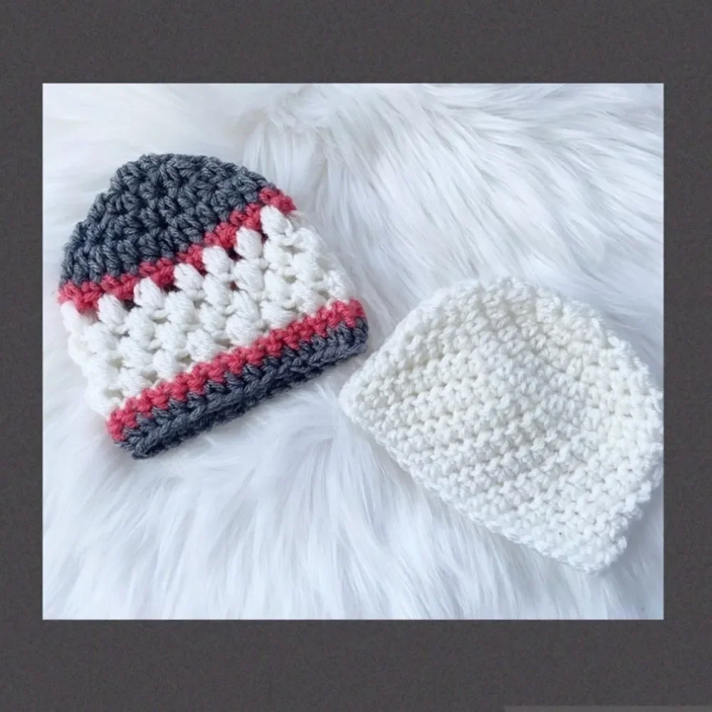 Newborn Crochet Baby Hat Set